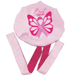 Breast Cancer Silk Reversible Bonnet w/ Tie Band