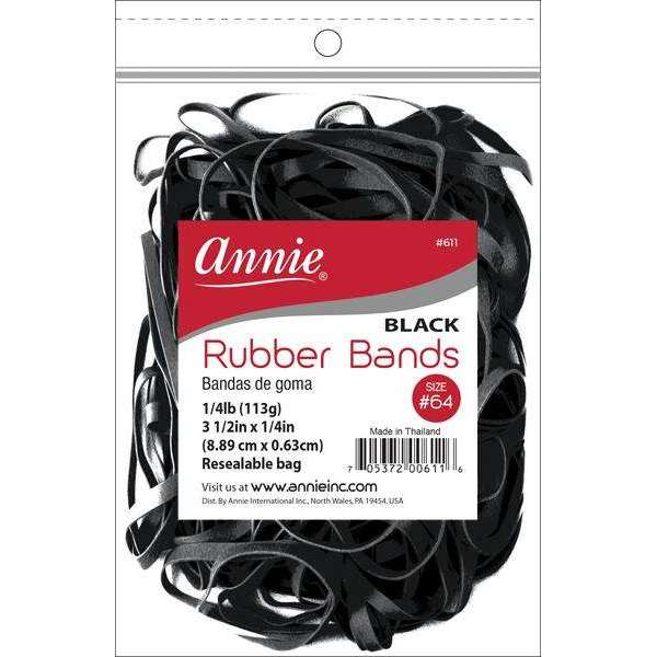 Annie Black Rubber Bands X-Large (611)