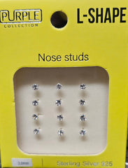 Purple Collection L-Shape Nose Studs (NIRI04011)