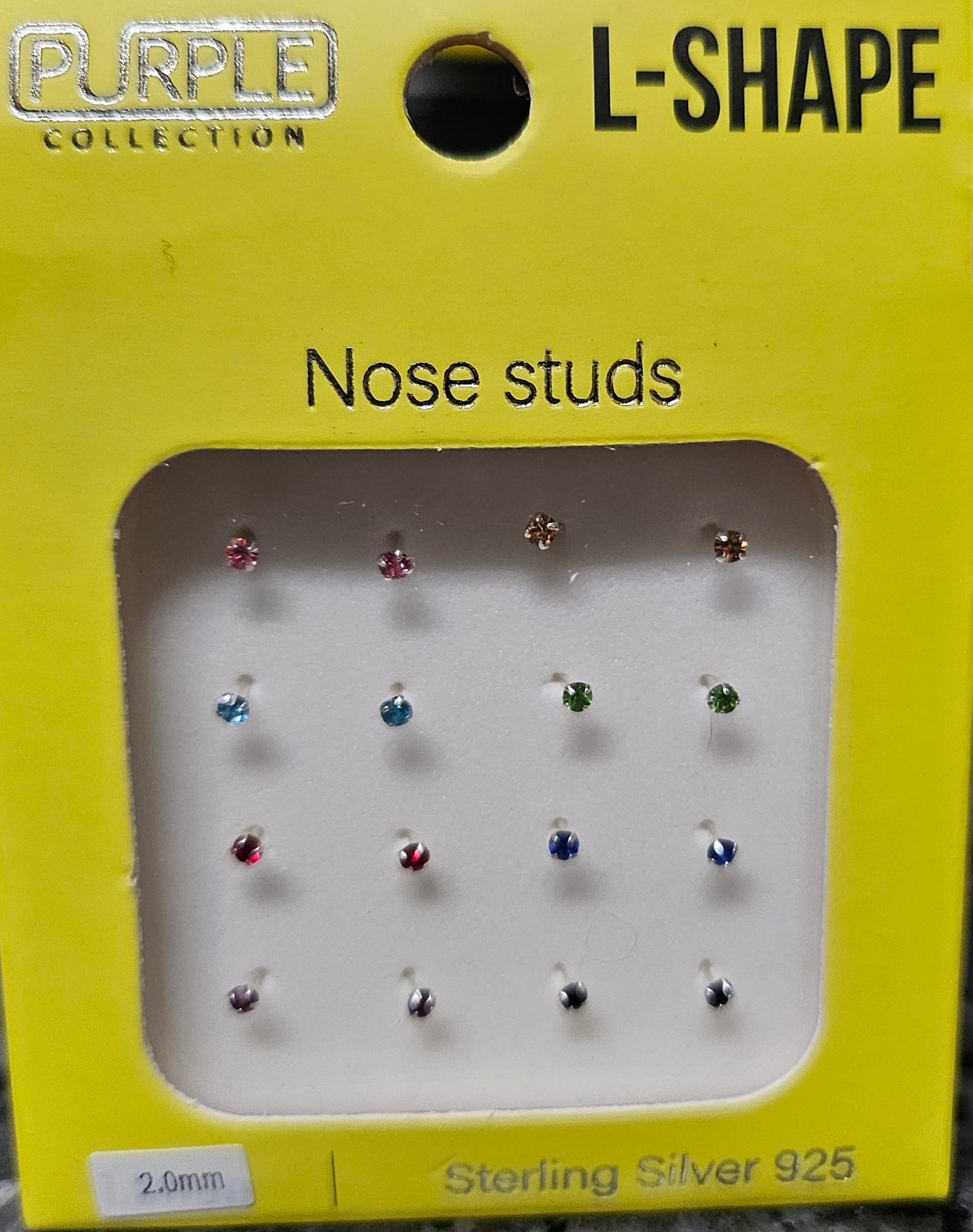 Purple Collection L-Shape Nose Studs (NRI0420ASTS)