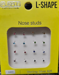 Purple Collection L-Shape Nose Studs (NRI0420ASTS)