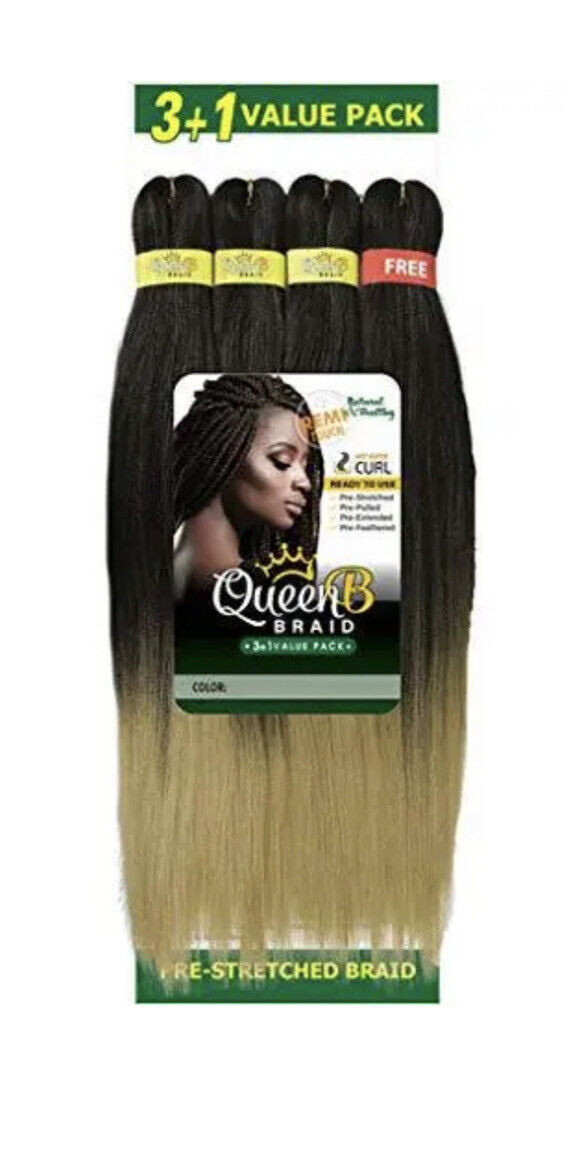 Urban Beauty Queen B Braiding Hair 3+1 Value Pack 40"