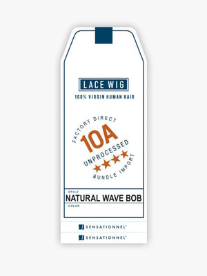 10A Natural Wave Bob Lace Wig Natural Black