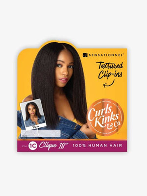 Curls Kinks & Co 1C Clique 100% Human Textured Clip-Ins 9pc