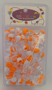 Beauty Collection- Two Toned & Clear Large Beads Orange (TONNORA)