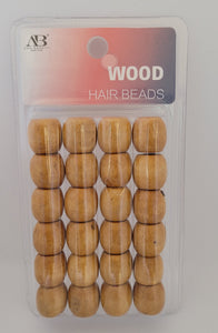 Ana Beauty Wood Hair Beads Lt Brown