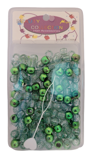 Beauty Collection Green Large Speckled Beads (METGRE)