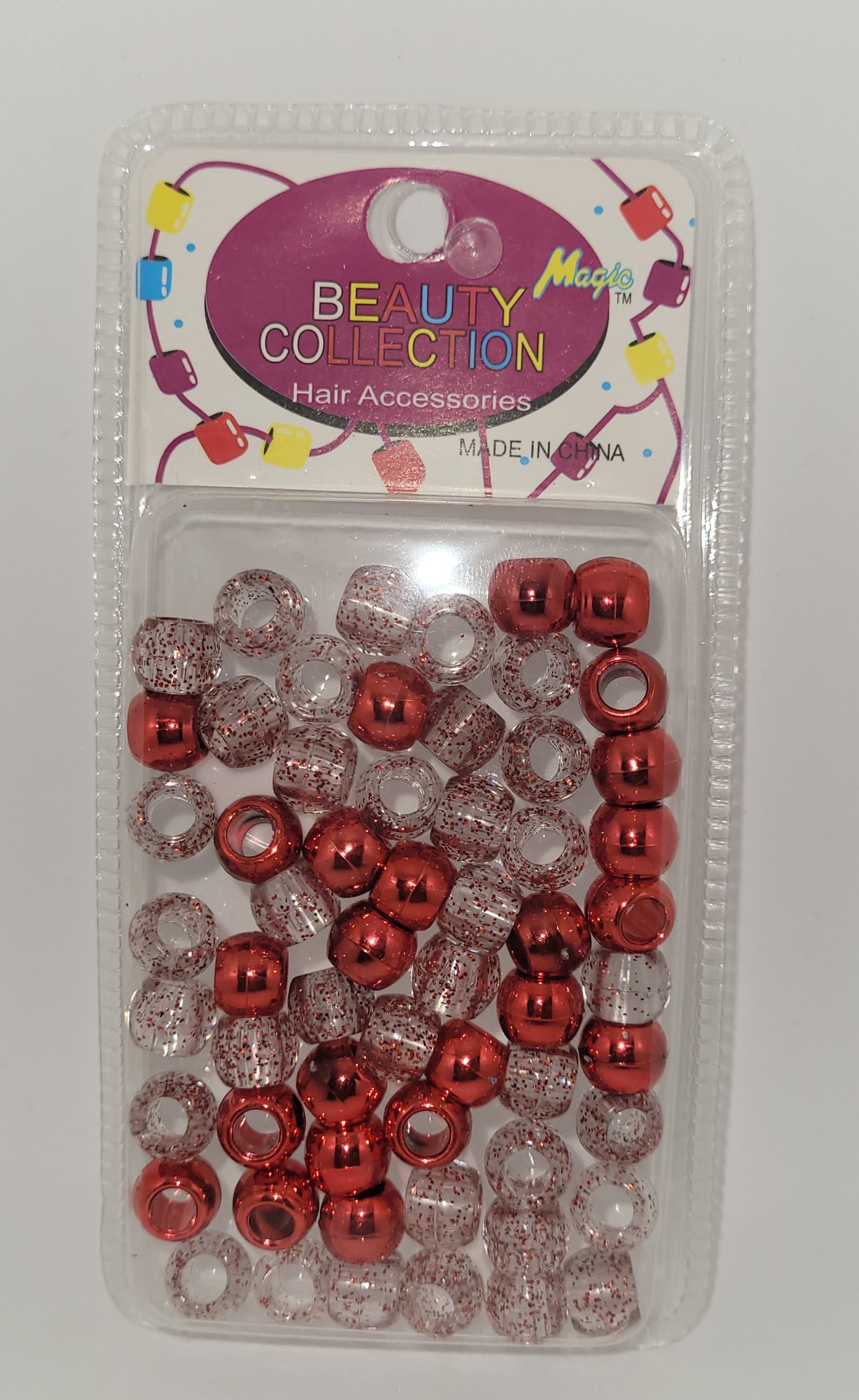 Beauty Collection- Red Large Speckled Beads (MET2RED)