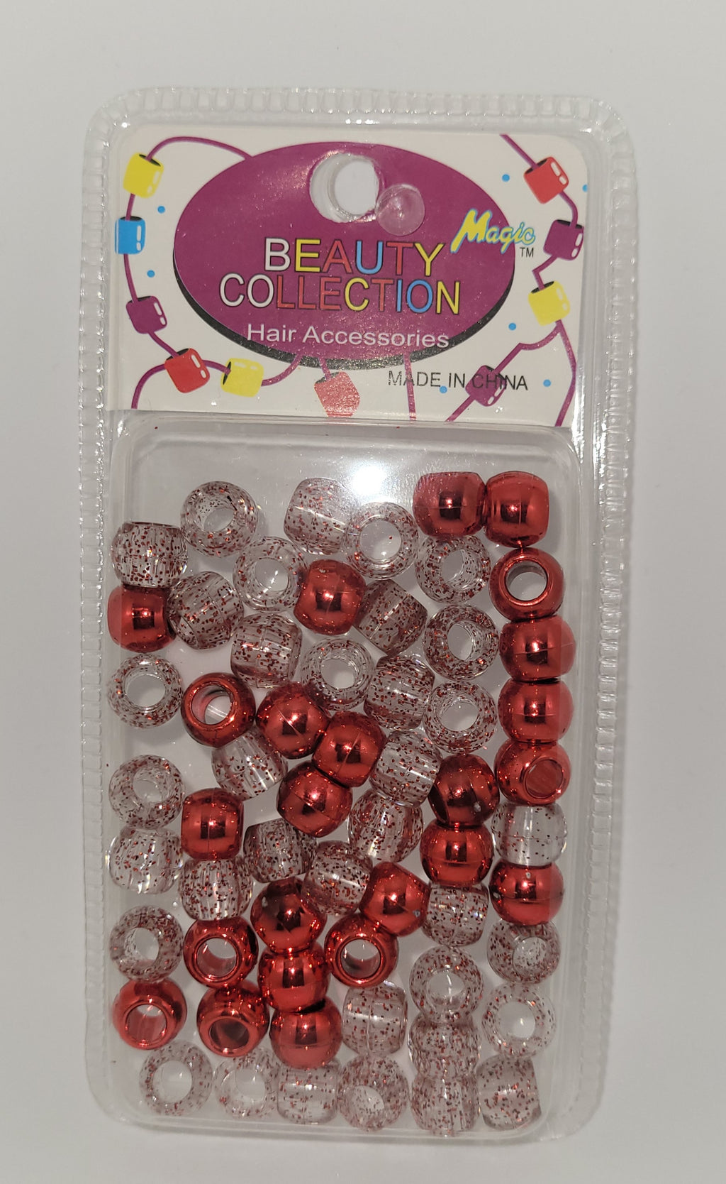 Beauty Collection- Red Large Speckled Beads (MET2RED)