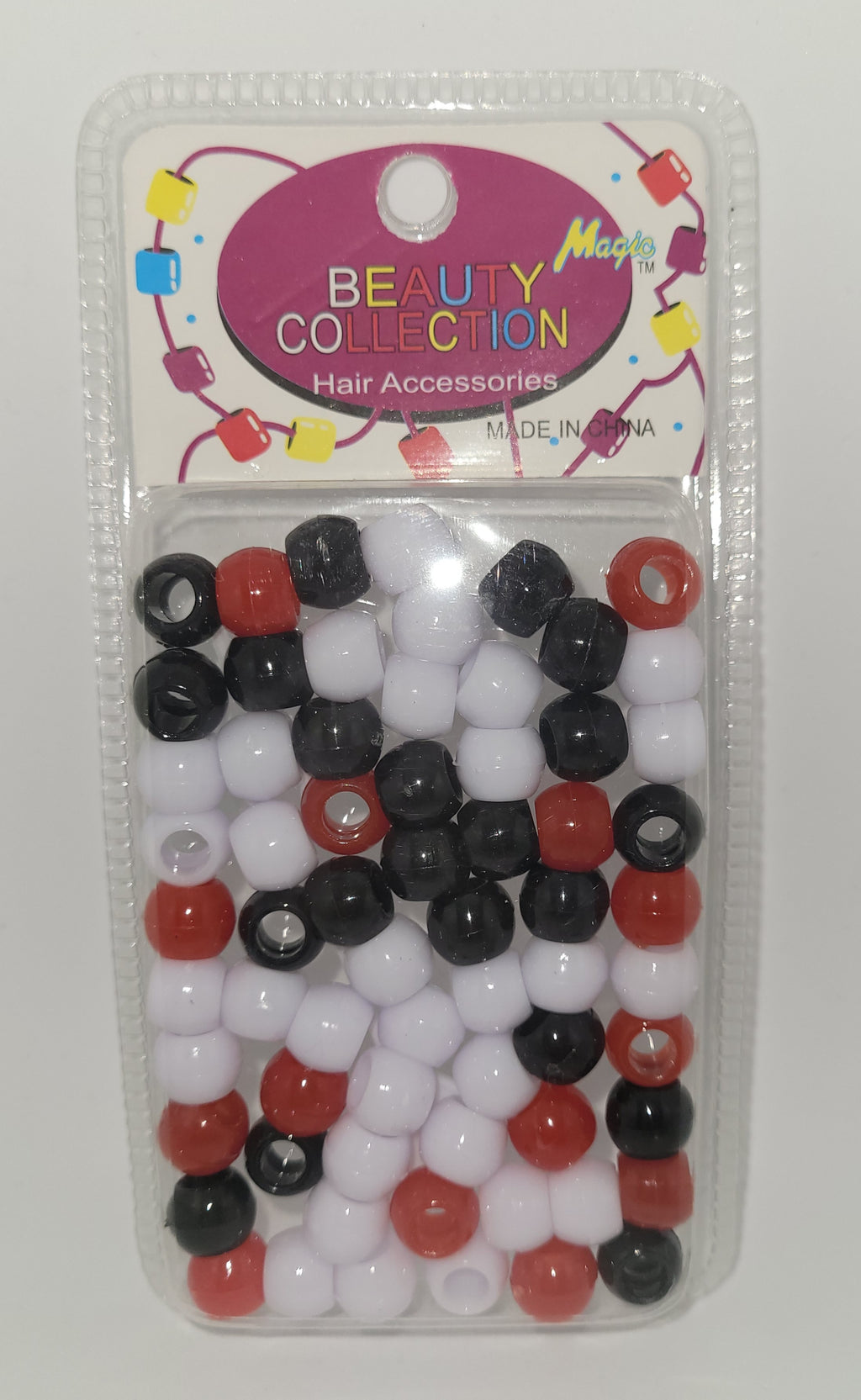 Beauty Collection Red/Wht/Blk Large Beads (70BWR)