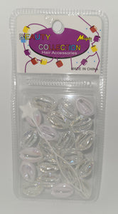 Beauty Collection Shell Beads Clear/White (12532ABWC)