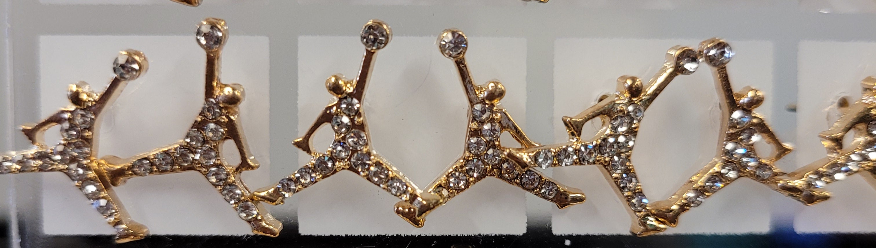 Jordan Inspired Cubic Zirconia Gold Earrings