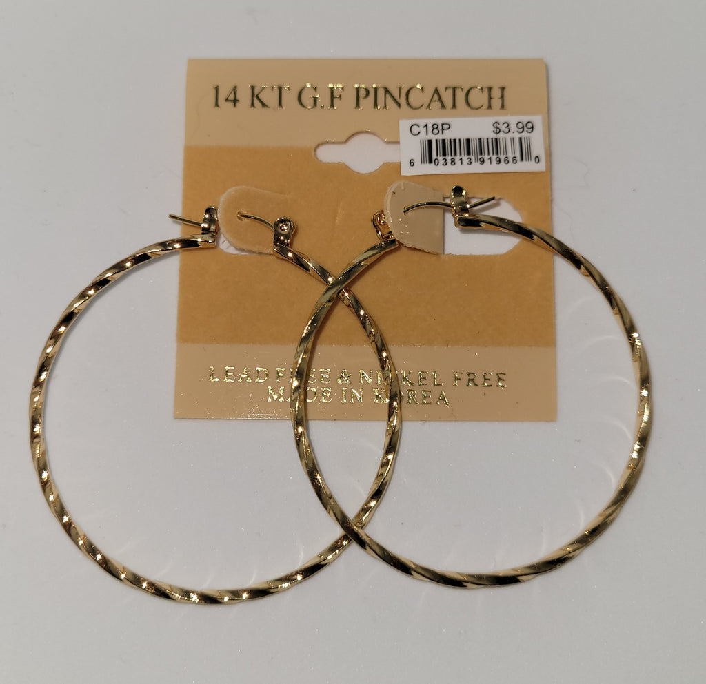 14 KT G.F Pincatch Gold Earring (C18P)