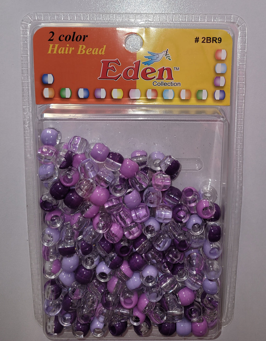 Eden 2 Color Hair Bead Clear/Purple (2BR9-C/PUR6)