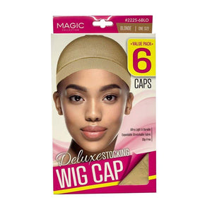 Magic Collection Blonde Deluxe Stocking Wig Cap 6pcs (2225-6BLO)