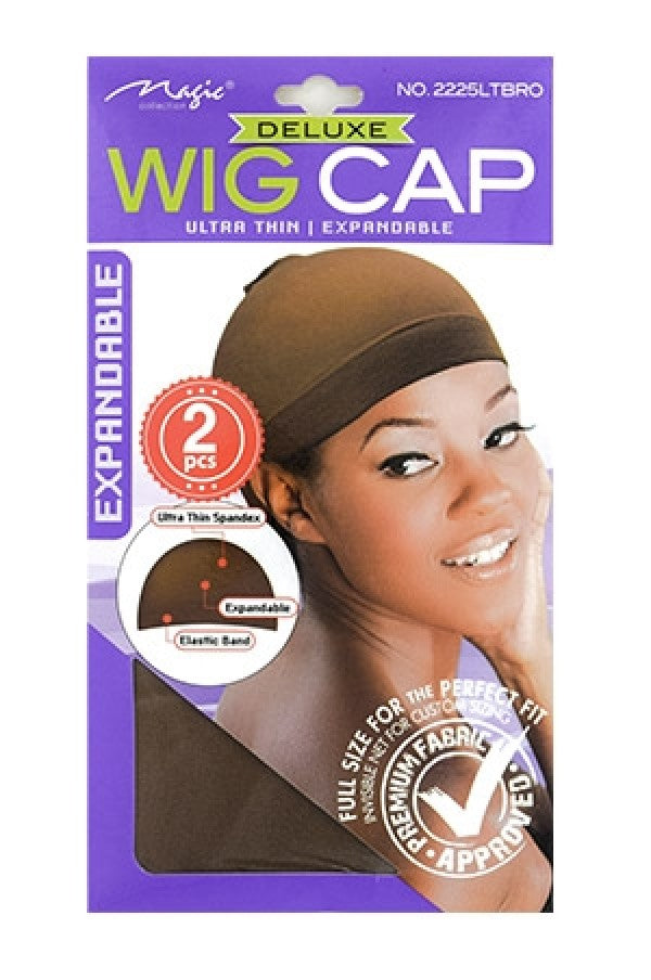 Magic Collection Lt. Brown Deluxe Wig Cap 2pcs (2225LTBRO)
