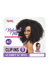 Natural Me 4C Kinky Clip-Ins 8PCS