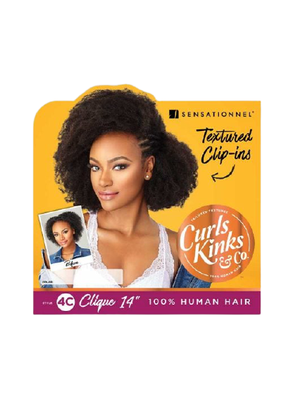 Curls Kinks & Co 4C Clique 14" 100% Human Textured Clip-Ins 9pc