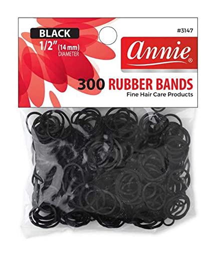 Annie Black Rubber Bands 300 ct (3147)
