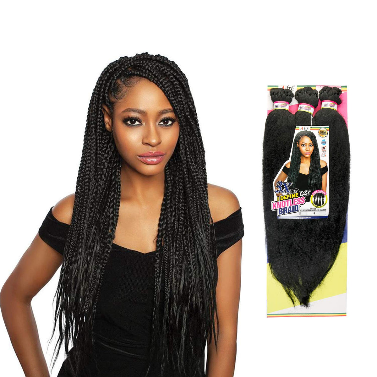 Afri Naptural 3X I Define Easy Knotless Braid 52"