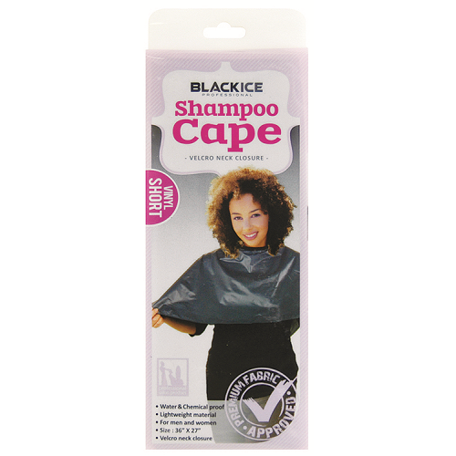 Black Ice Shampoo Cape Vinyl Short