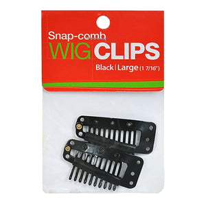Snap-Comb Wig Clip Black/Large (1 7/16")