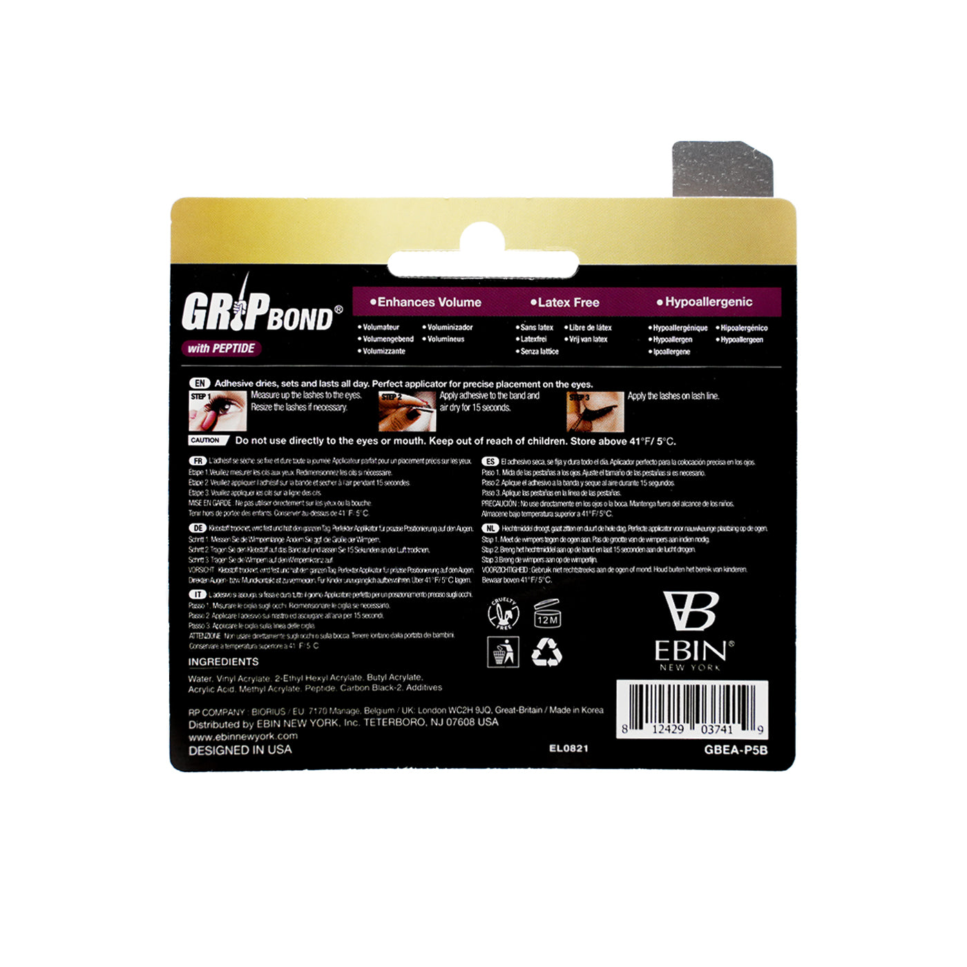 Grip Bond Lash Adhesive w/ Peptide