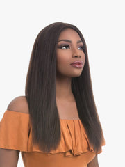 Straight 22' 100% Full Hand-Tied Lace Wig Natural Black