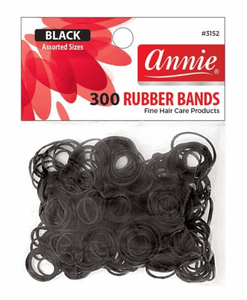 Annie Black Rubber Bands Assorted 300 ct (3152)