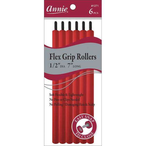 Annie Flex Grip Rollers 1/2In Dia 7In Long 6Ct Red (1271)