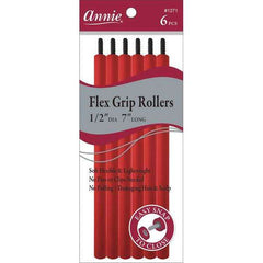 Annie Flex Grip Rollers 1/2In Dia 7In Long 6Ct Red (1271)