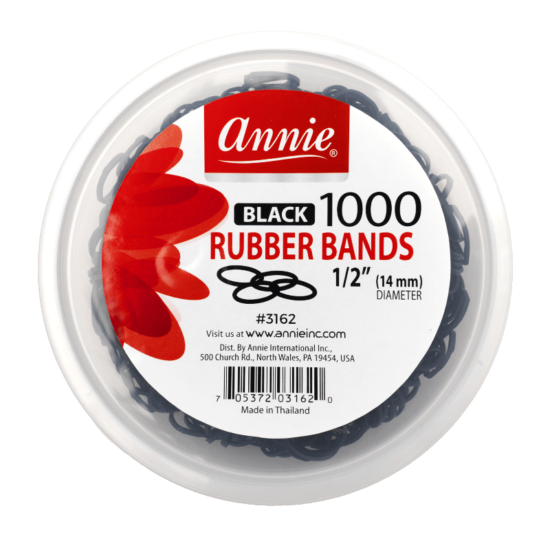 Annie Black Rubber Bands 1000 ct (3162)