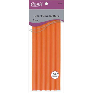 Annie Soft Twist Rollers 10in 6ct Orange (1208)