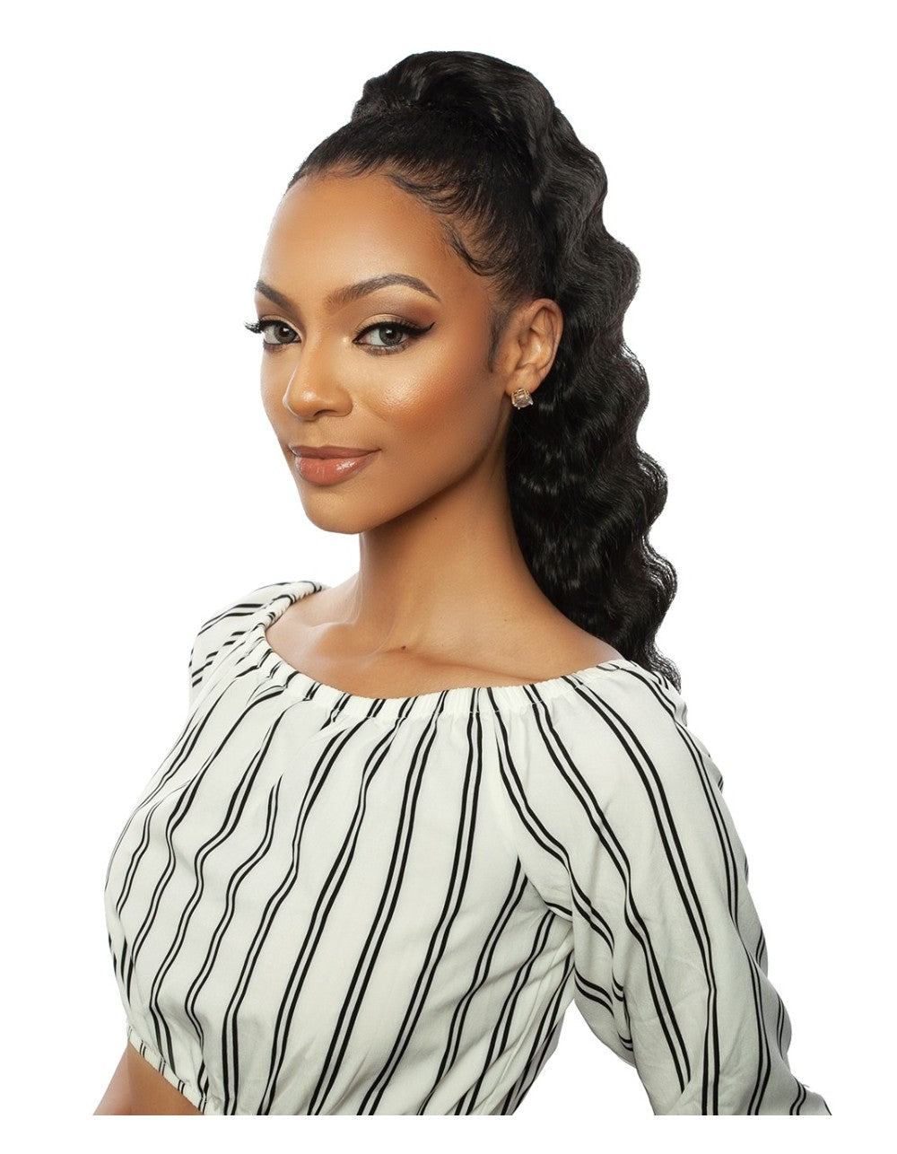 Brown Sugar Wrap & Tie Crimp Wave Ponytail 22"