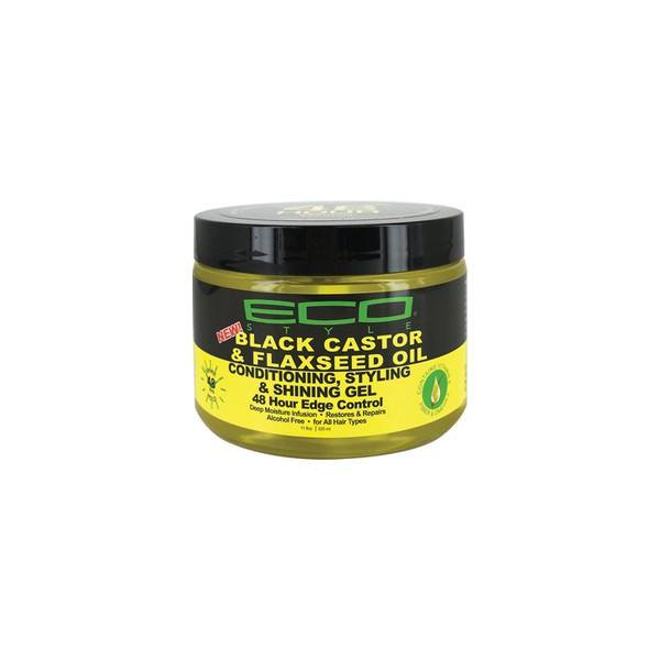 Eco Style Black Castor & Flaxseed Oil Conditioning, Styling, & Shinning Gel 11oz
