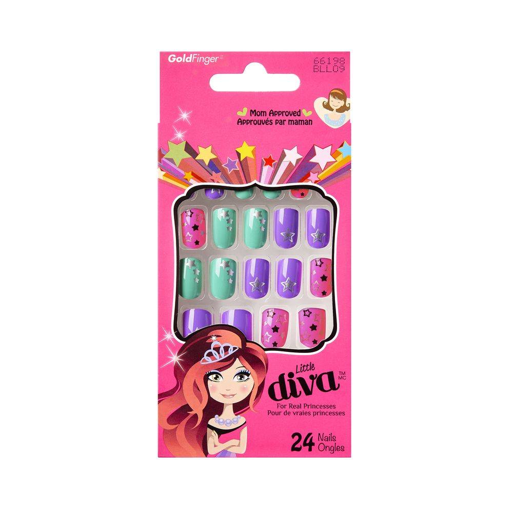 GF Little Diva Stick-on Nails  Stars (BLL09)