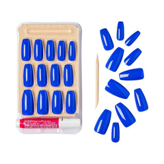 Kiss Goldfinger Solid Color Medium Blue Nails GC03