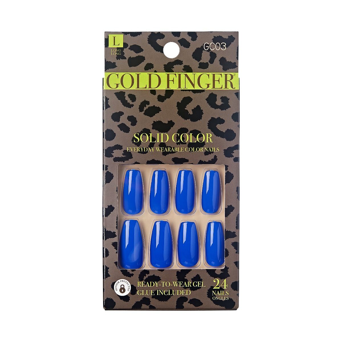 Kiss Goldfinger Solid Color Medium Blue Nails GC03