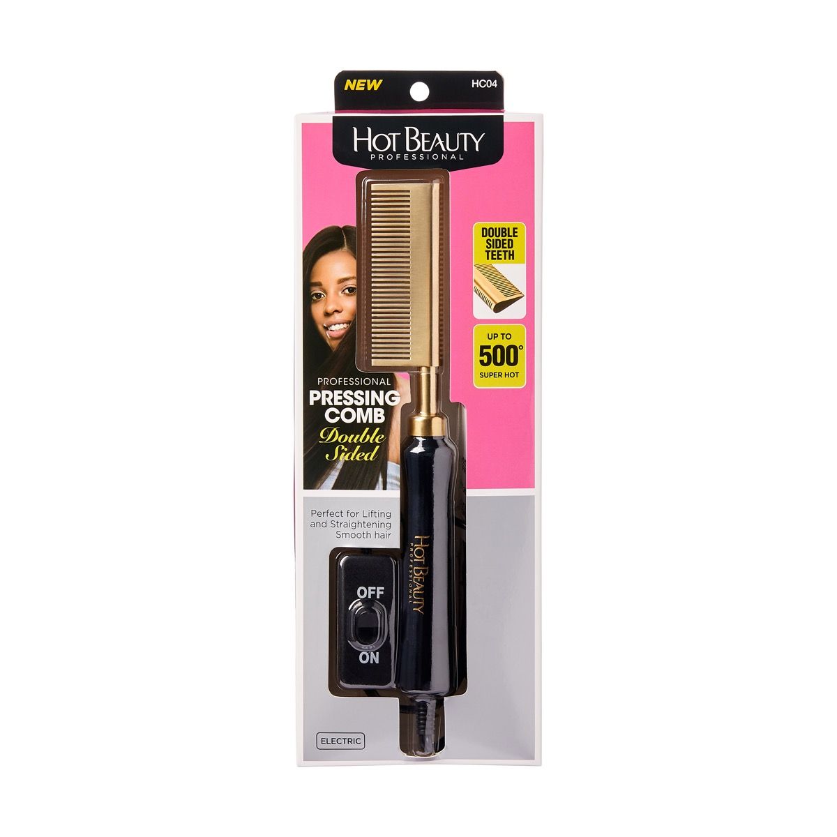 Hot Beauty Professional Electrical Straightening Comb Double Sided Teeth HC04