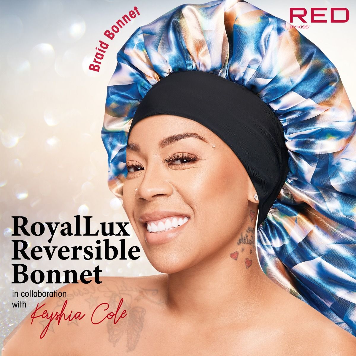Red by Kiss RoyalLux X Reversible Braid Bonnet Diamond (HQ80)
