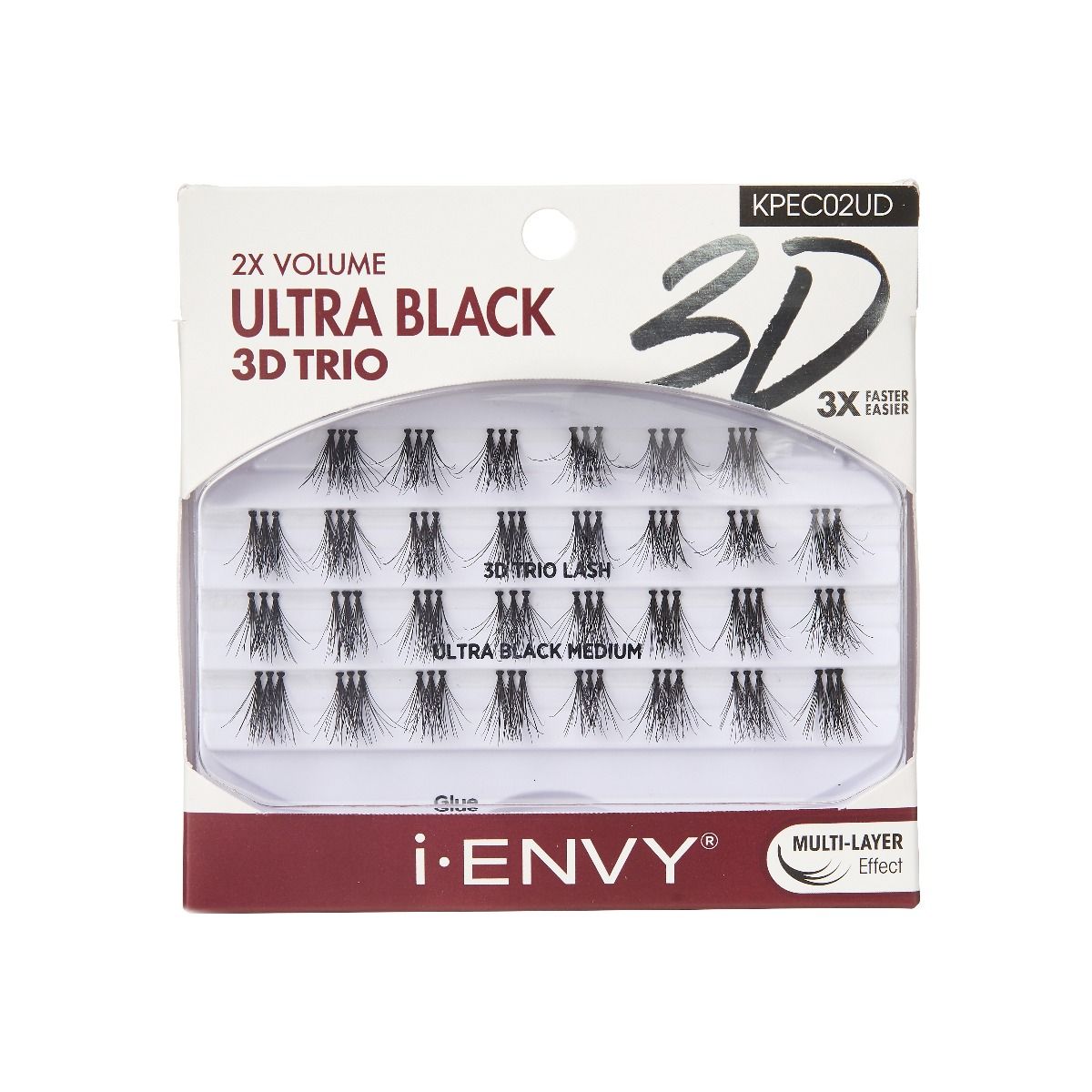 i.ENVY 2X Volume Ultra Black 3d Trio Lashes (KPEC02UD)