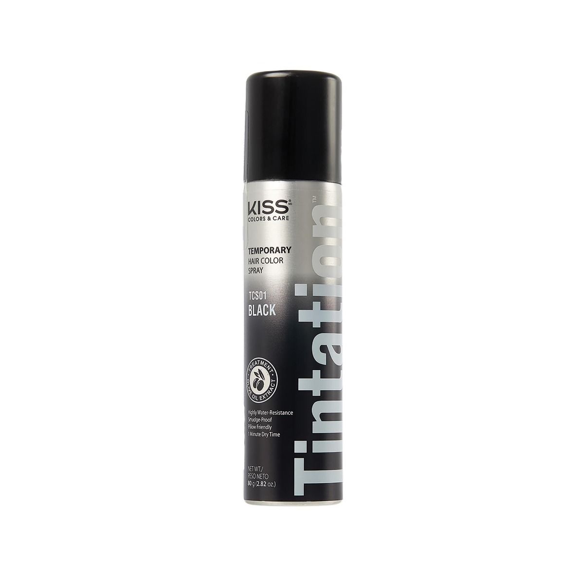 Red by Kiss Tintation Temporary Hair Color Spray Black 2.82oz (TCS01)