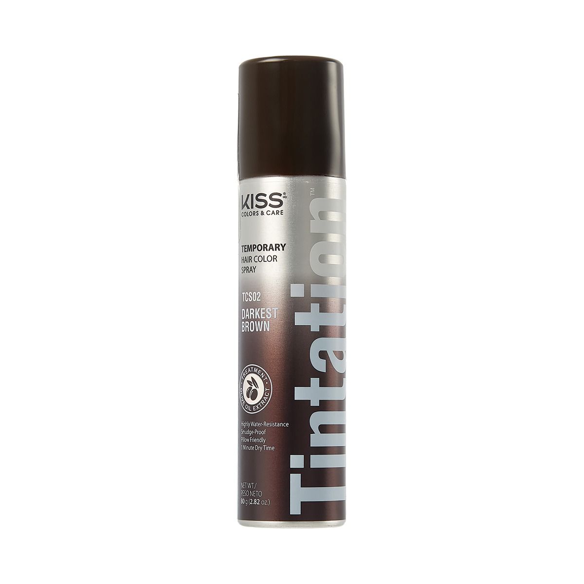 Red by Kiss Tintation Temporary Hair Color Spray Darkest Brown 2.82oz (TCS02)