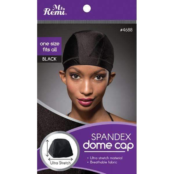 Ms. Remi Spandex Dome Cap Black (4688)