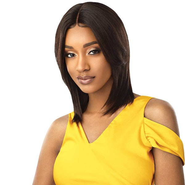 Unprocessed Human Hair Mytresses Gold Lace Front Wig- Natural Straight 16-18"