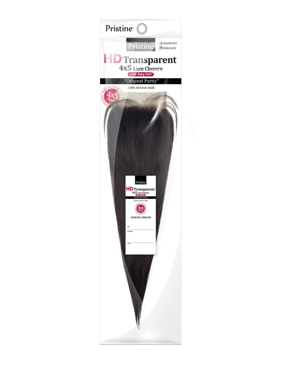 Pristine HD 4X5 HD Transparent Straight Closure