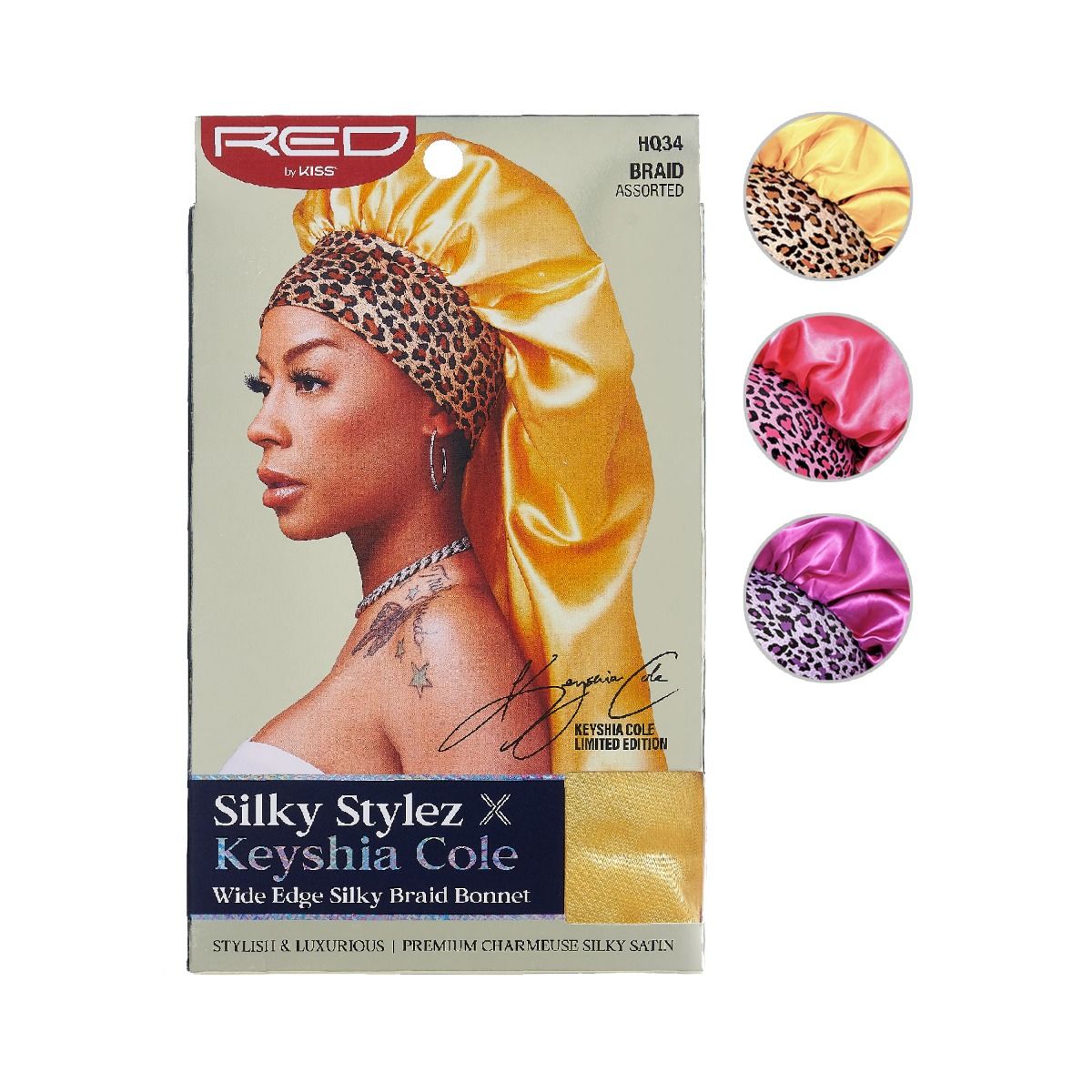 Red by Kiss Silky Stylez X Keyshia Cole Wide Edge Silky Braid Bonnet Assorted (HQ34)
