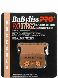 BabylissPro FX707RG2 Rose Gold Replacement T-Blade 2.0 MM Deep Tooth
