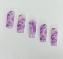 Purple Marble Press-On Nails