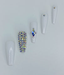 White Bling Press-On Nails